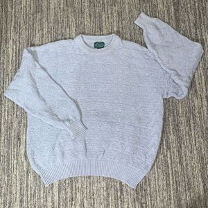 VTG Izod Womens Large Pullover Knit Sweater Light Blue Long Sleeve‎ Crewneck USA